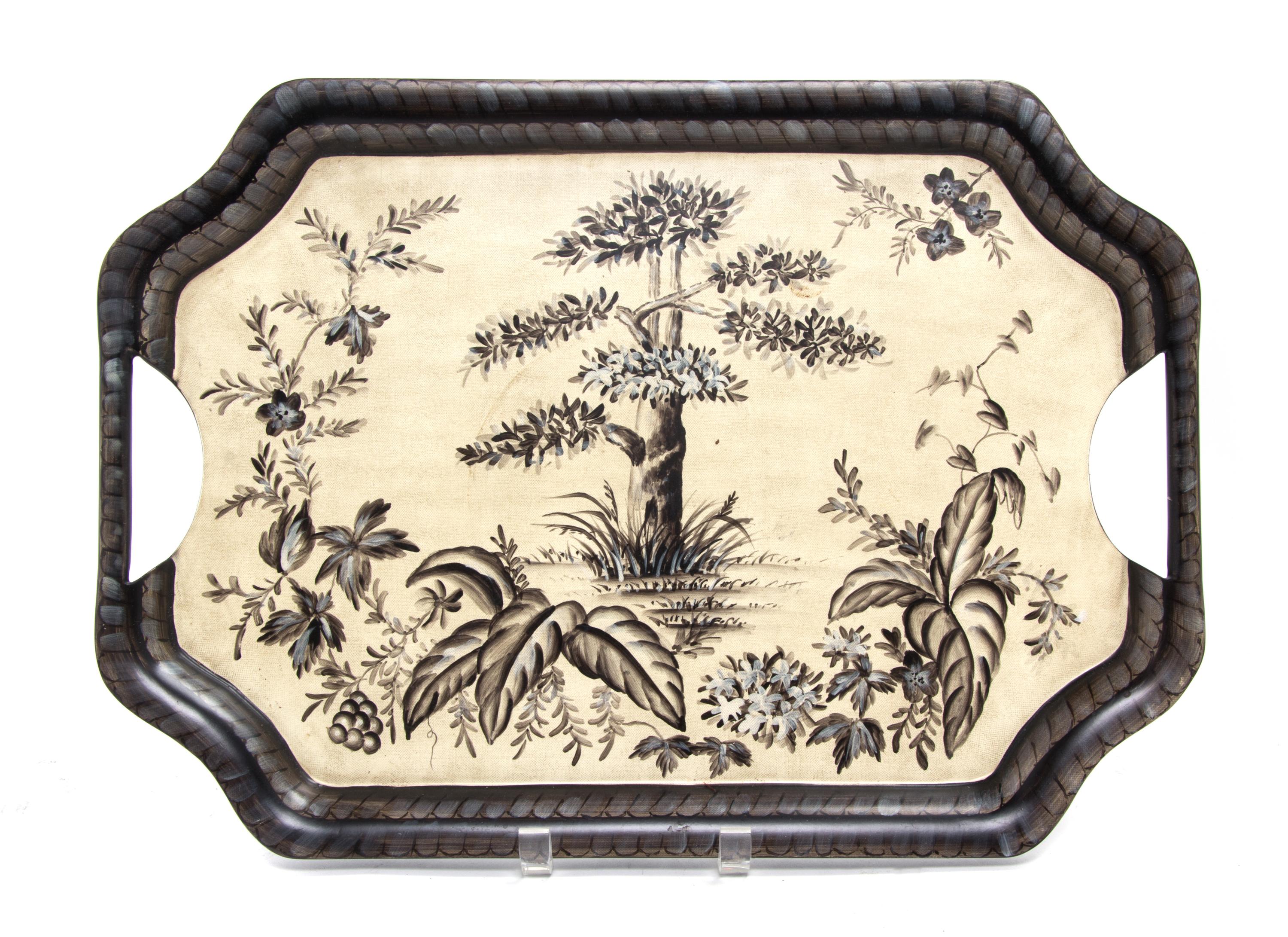 Three Serving Trays Length of largest 23 1/2 inches.