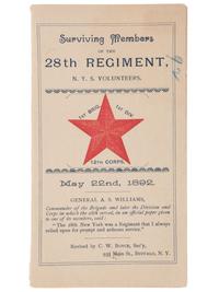 [CIVIL WAR] -- [GAR]. Group of 5 reunion ribbons and booklet, 28th New York Volunteers, the "Niagra Rifles."