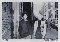 Ricky Powell, (American, b. 1961), Andy Warhol & Jean-Michel Basquiat, Soho. NYC., 1985