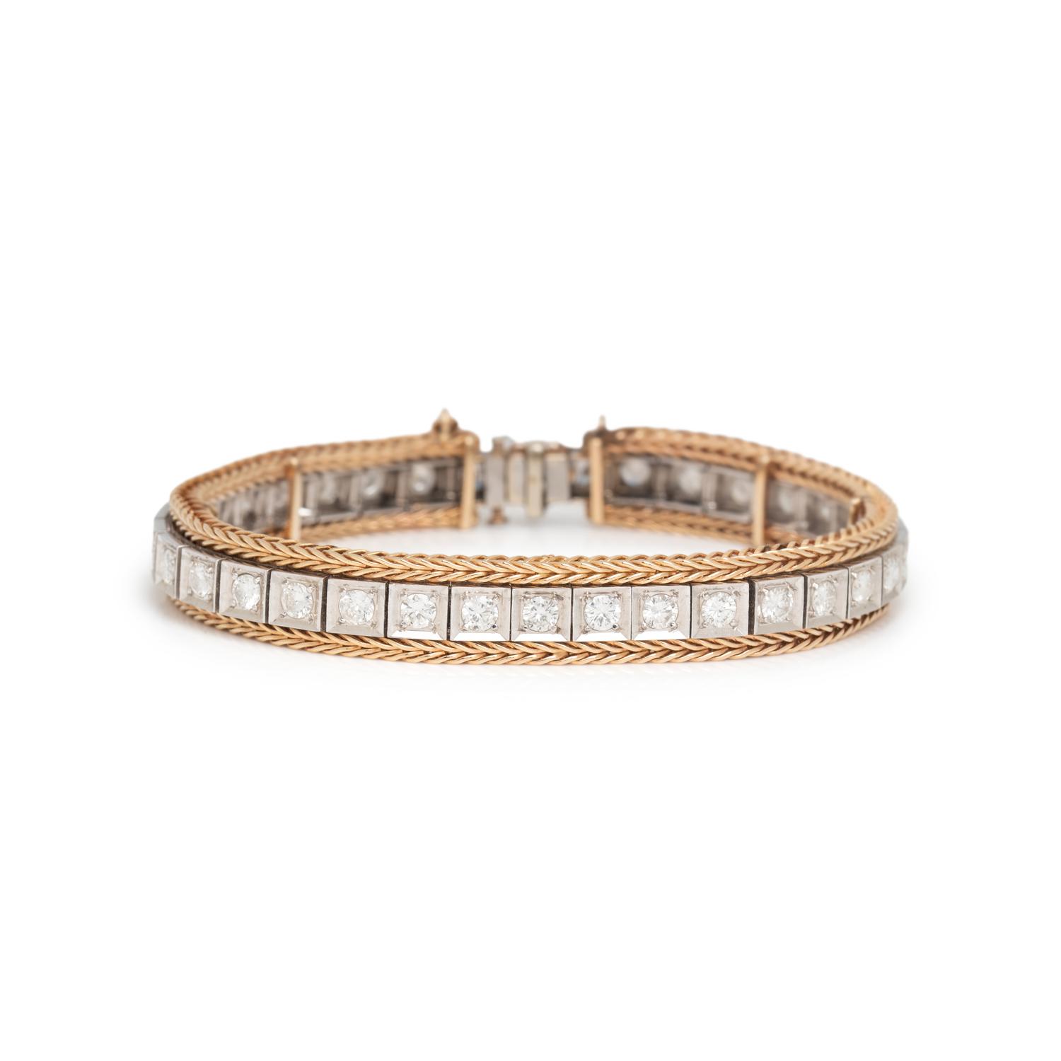 DIAMOND AND BICOLOR GOLD BRACELET