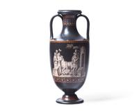 A Wedgwood Encaustic Decorated Black Basalt Vase