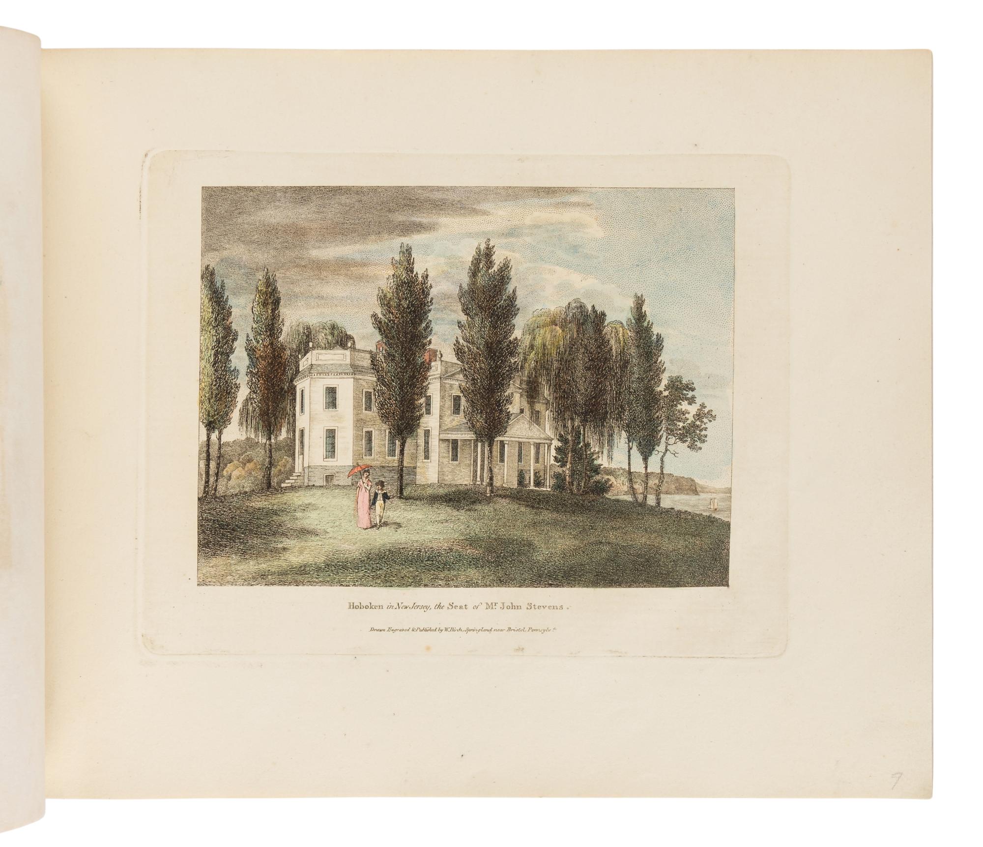 BIRCH, William (1755-1834). Country Seats of the United States of North America, with some scenes connected with them . Springland near Bristol, Pennsylvania: W. Birch, 1808 [but 1809].