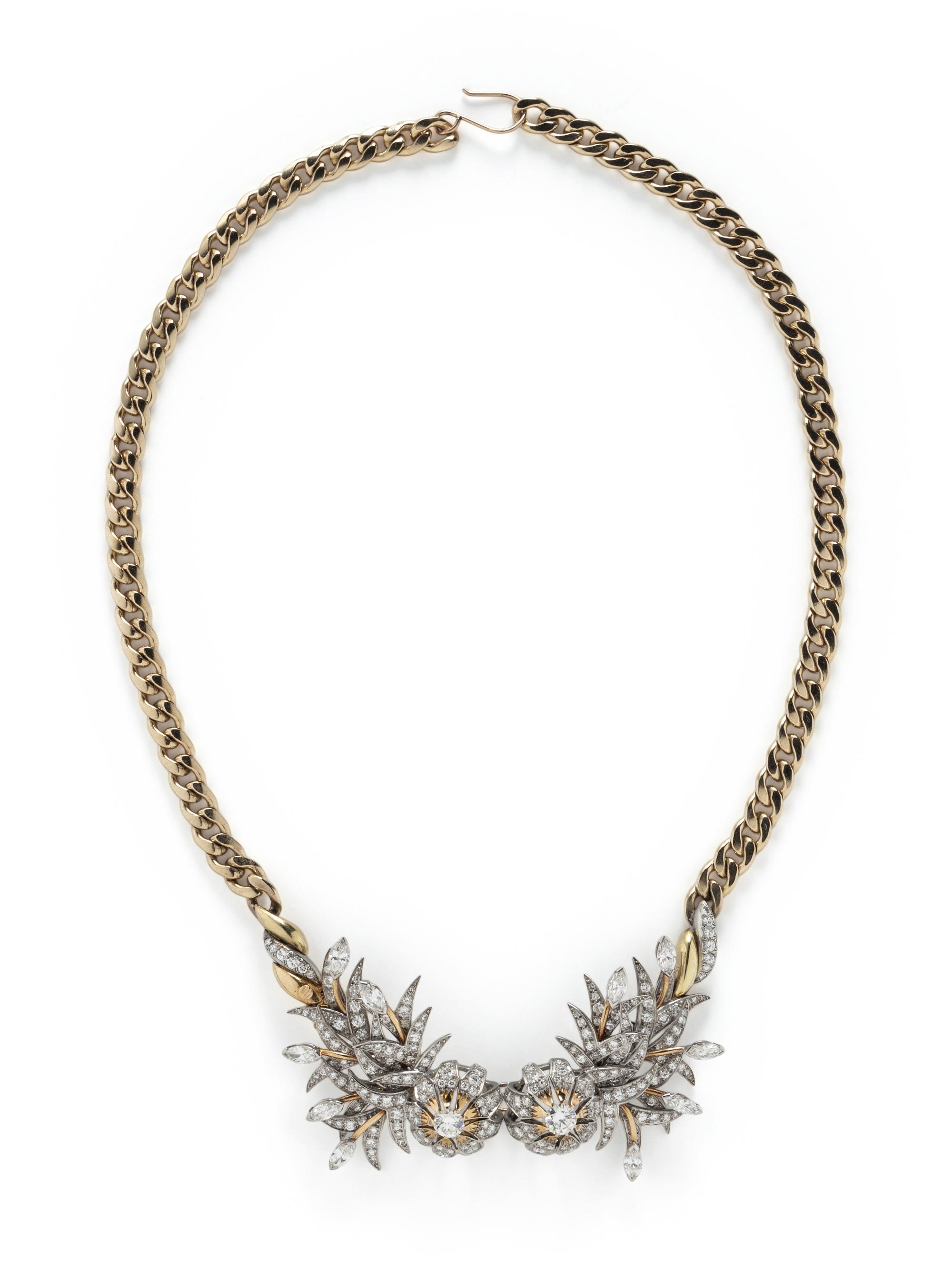 DIAMOND FLOWER NECKLACE