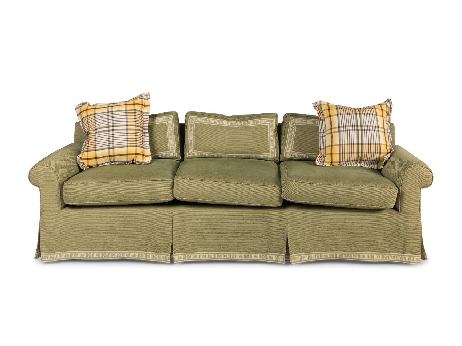 A Pair of Custom Three-Cushion Sofas