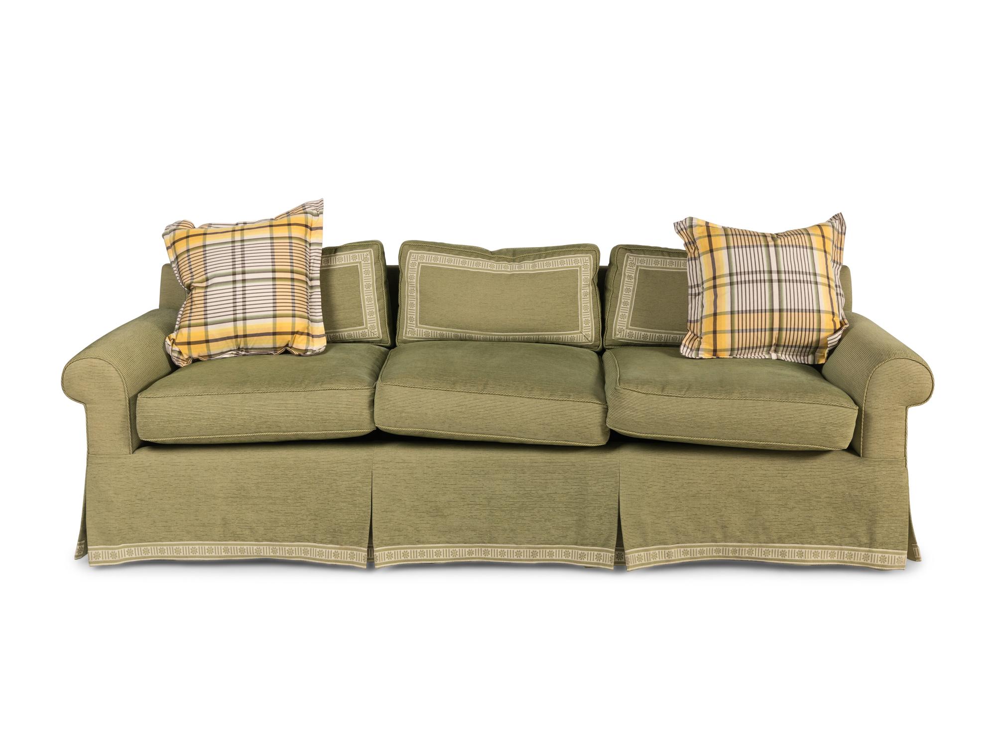 A Pair of Custom Three-Cushion Sofas