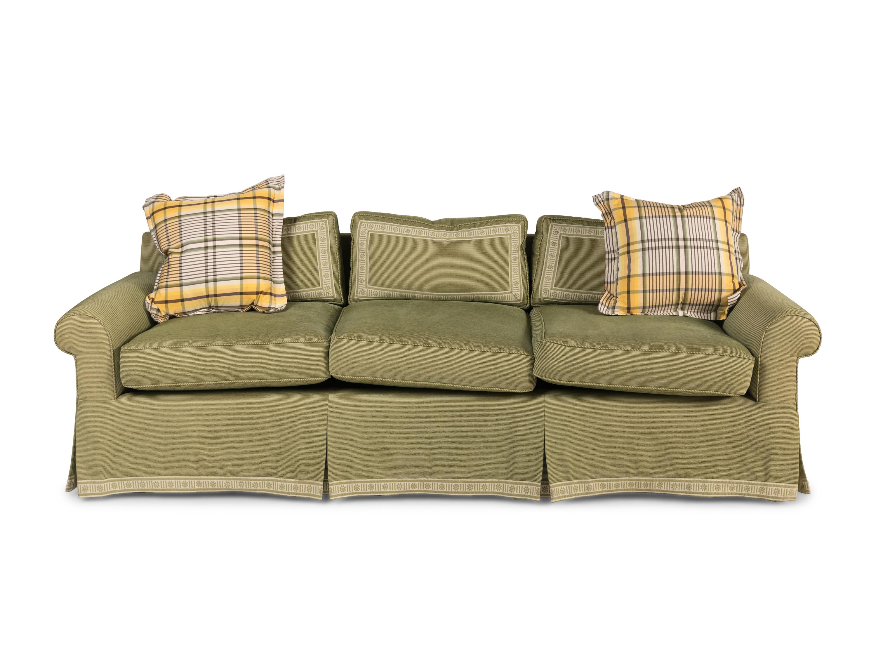 A Pair of Custom Three-Cushion Sofas