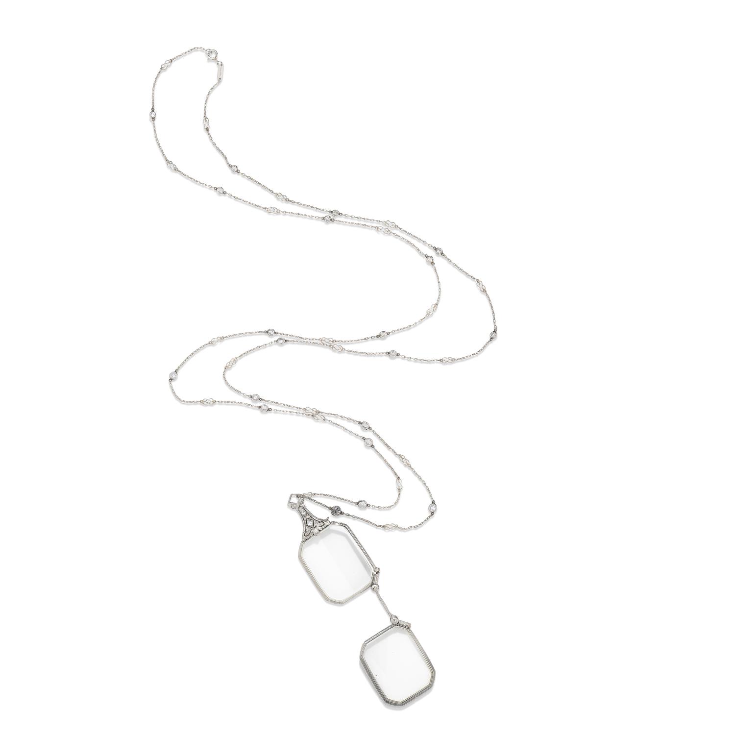 Art Deco, Platinum and Diamond Lorgnette