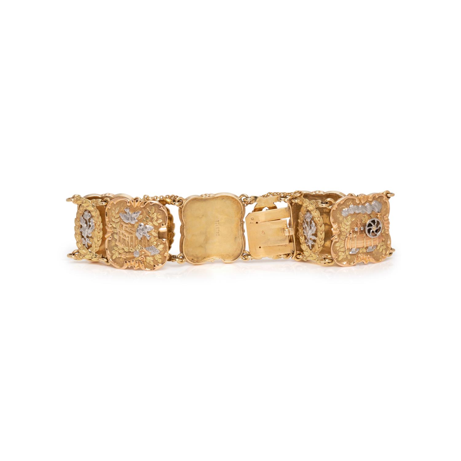 DAUBRÉE, ART NOUVEAU, TRICOLOR GOLD BRACELET