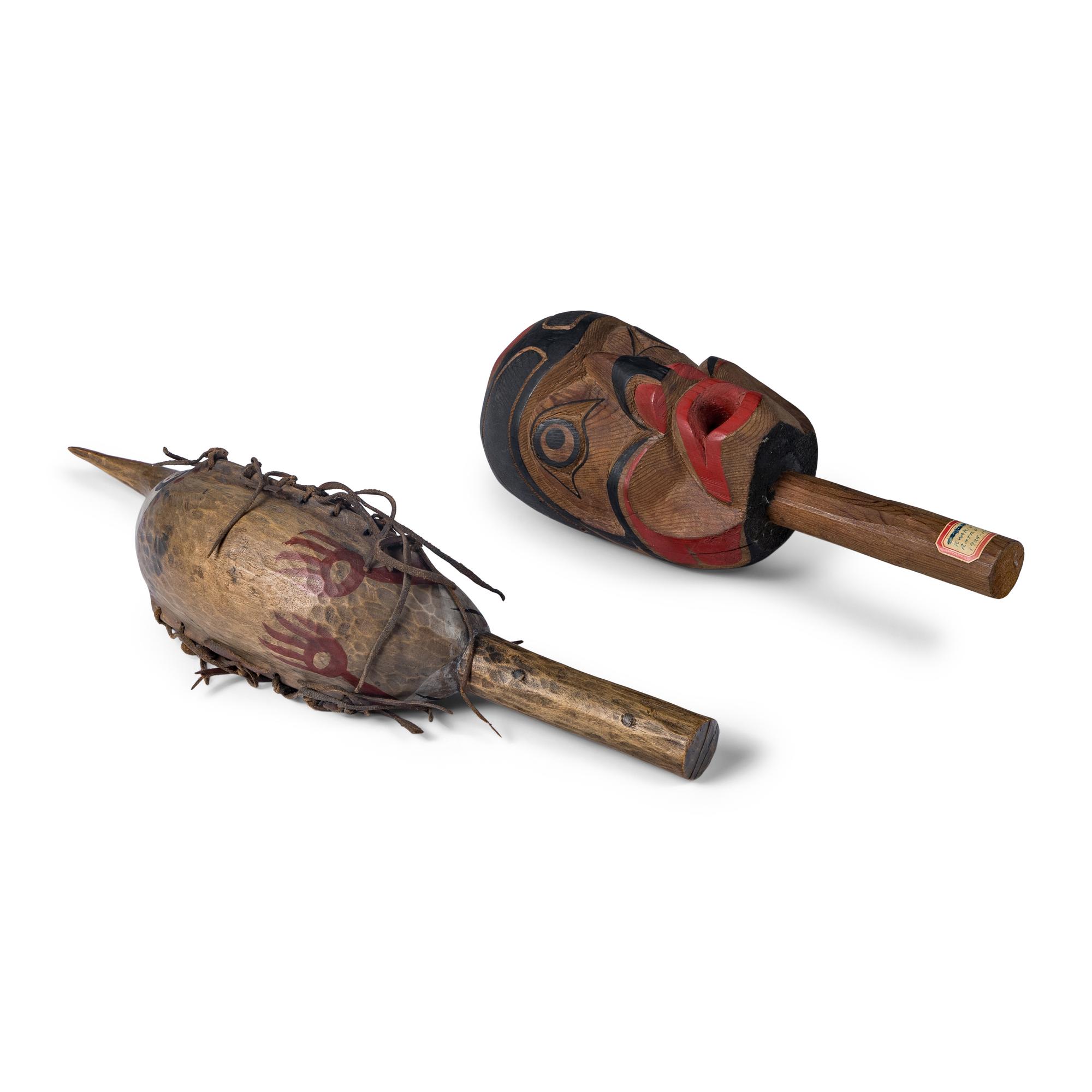 Kwakuitl and Salish Rattles