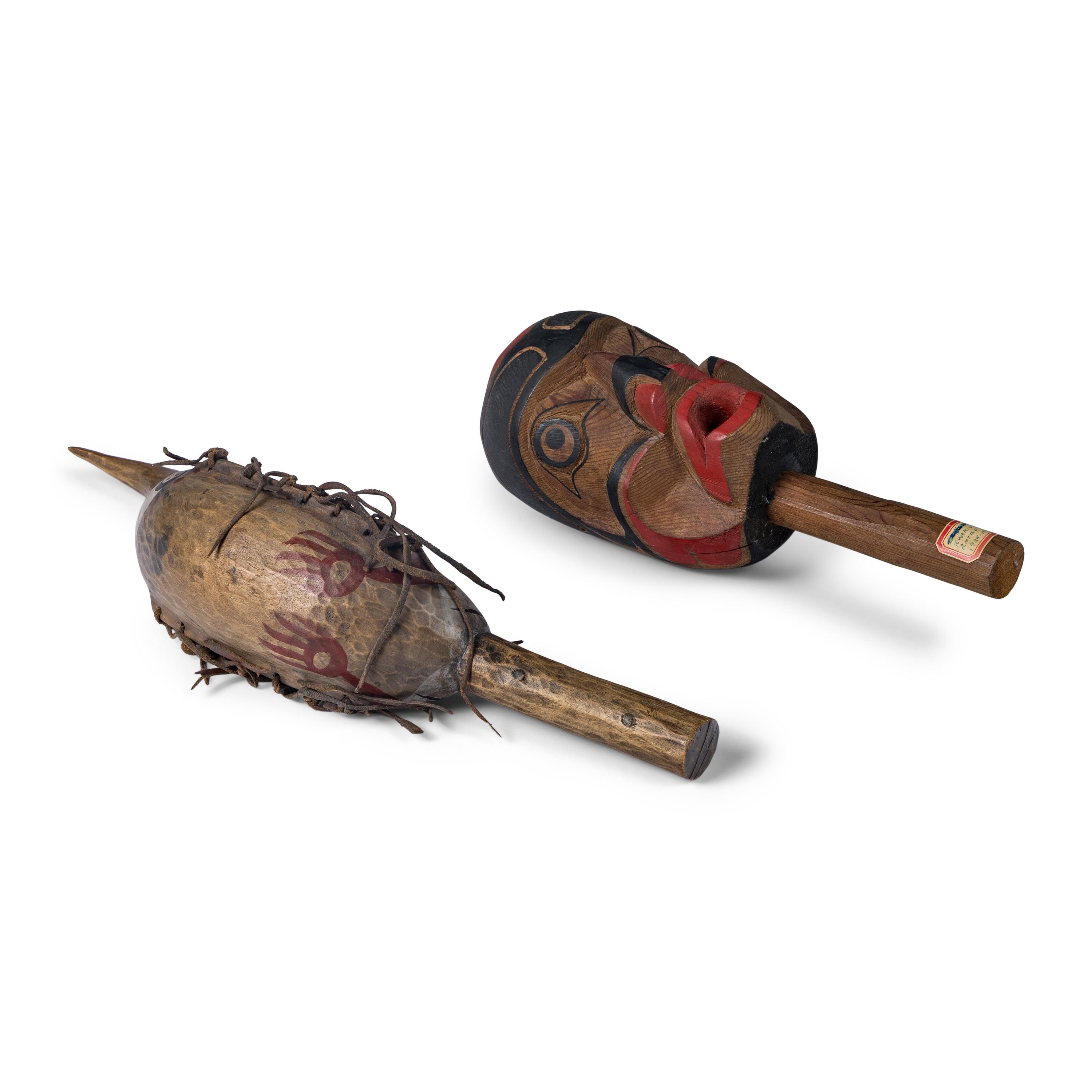 Kwakuitl and Salish Rattles
