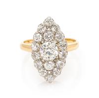 An Edwardian Platinum Topped Yellow Gold and Diamond Ring, 5.05 dwts.