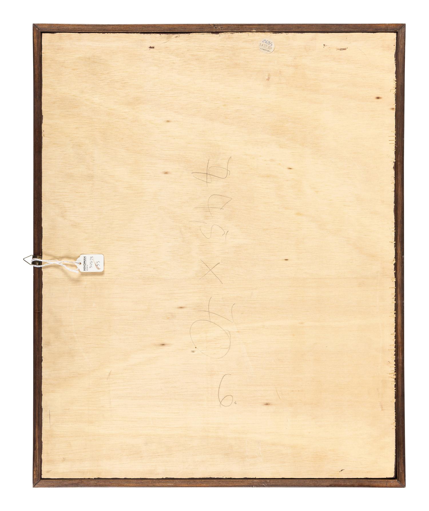 A Continental Tooled and Painted Leather Panel