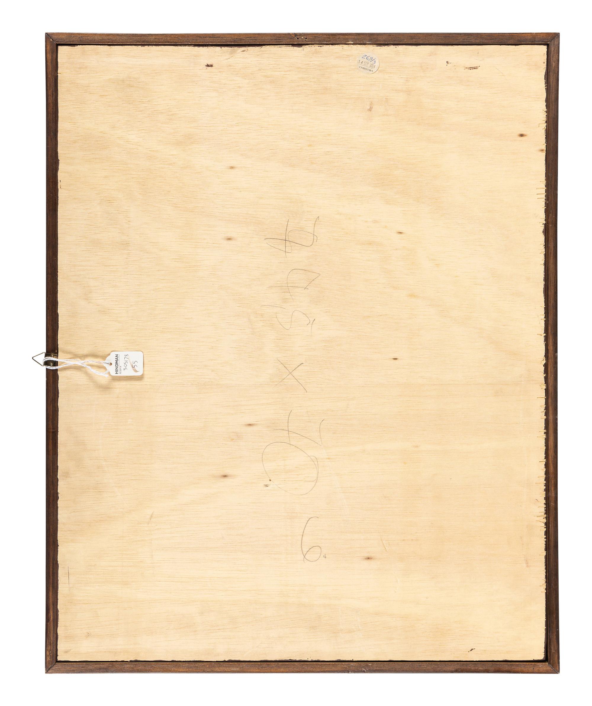 A Continental Tooled and Painted Leather Panel