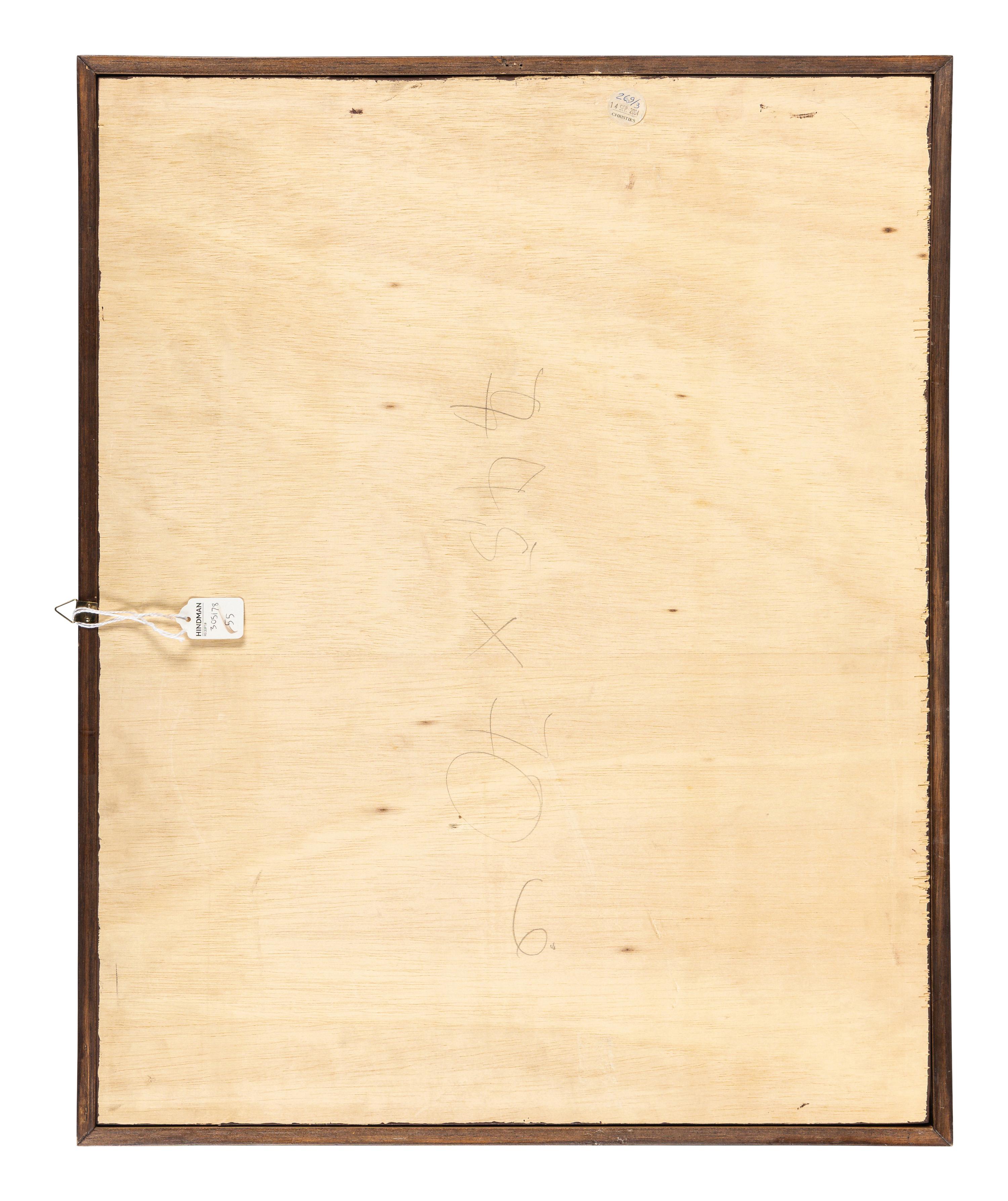 A Continental Tooled and Painted Leather Panel