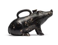 An Apulian Black-Glazed Askos in the Form of a Boar