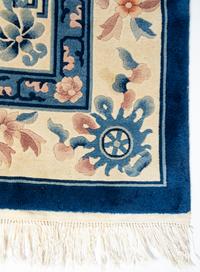 A Chinese Wool Rug and a Machine-Made Chinese Wool Runner