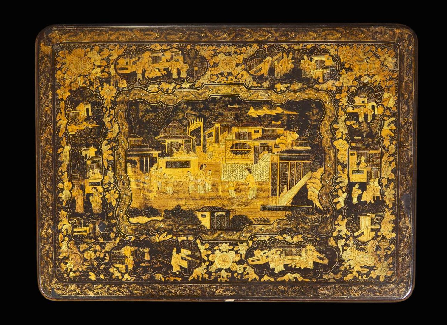 A set of four Chinese Export lacquer nesting tables, first half 19th century 一組四件出口漆桌 十九世紀前葉