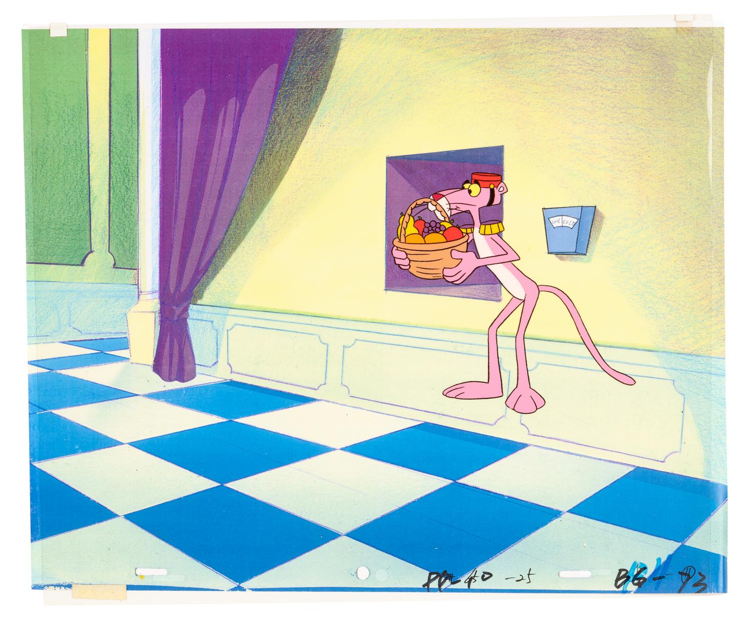 Pink Panther. Pink Panther with a Fruit Basket, ca 1990s.