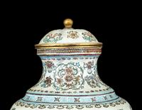 A Painted Enamel on Bronze Covered Jar
