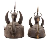 Two Persian Kulah Khuds Height of taller 15 inches. — 19TH CENTURY