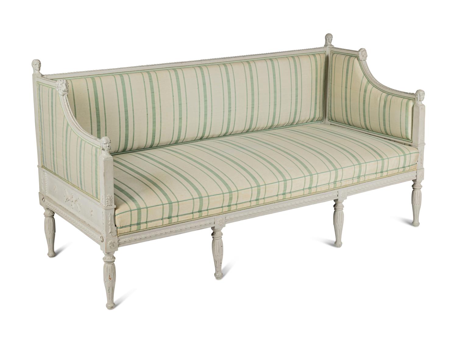 A Swedish Neoclassical Grey-Painted Sofa