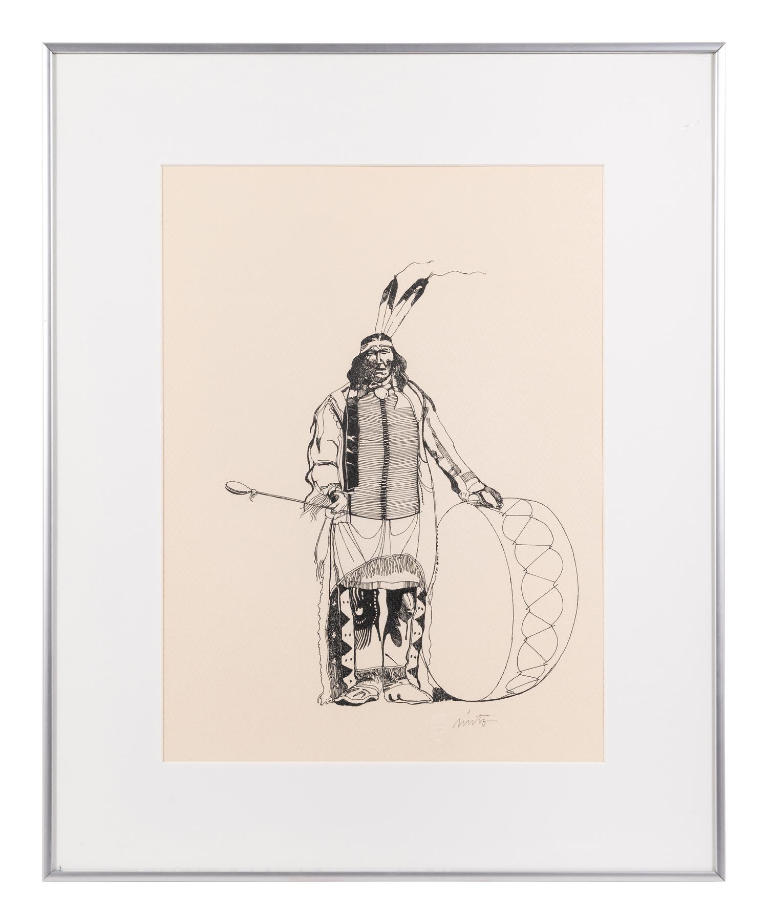 Indian with Drum