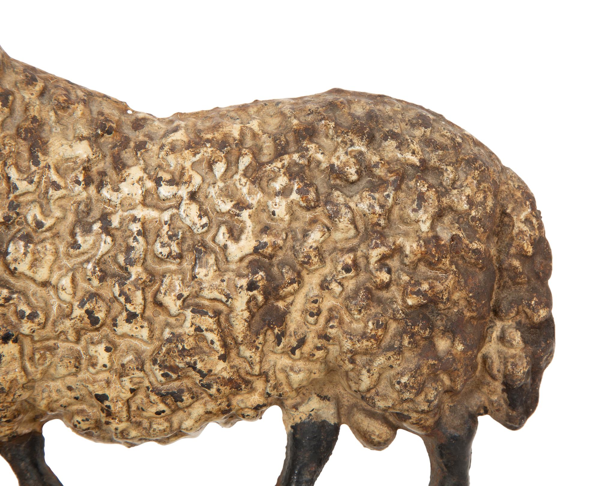 A Painted Cast Iron Sheep Doorstop