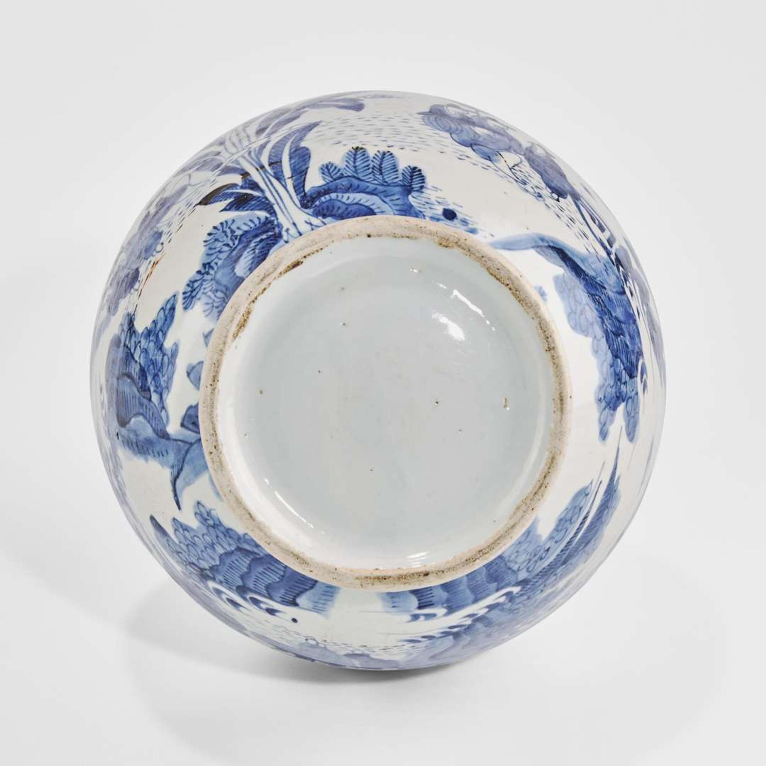 A Japanese Blue and White Porcelain Ovoid Jar, 17th Century