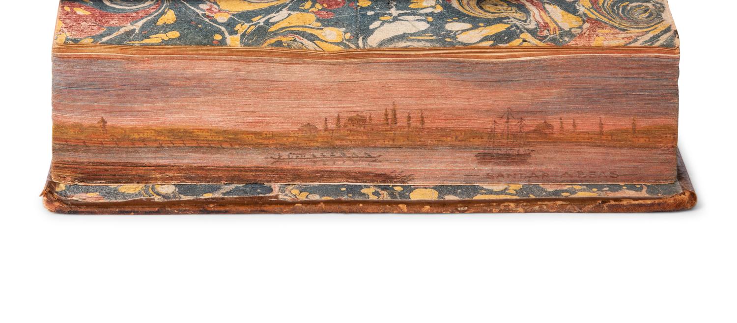 [FORE-EDGE PAINTING]. CLAUSTRE, Andre de. Histoire de Thamas Kouli-Kan, Roi de Perse.... Paris: Briasson, 1743.