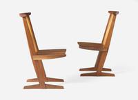 Mira Nakashima, Pair of Conoid Dining Chairs