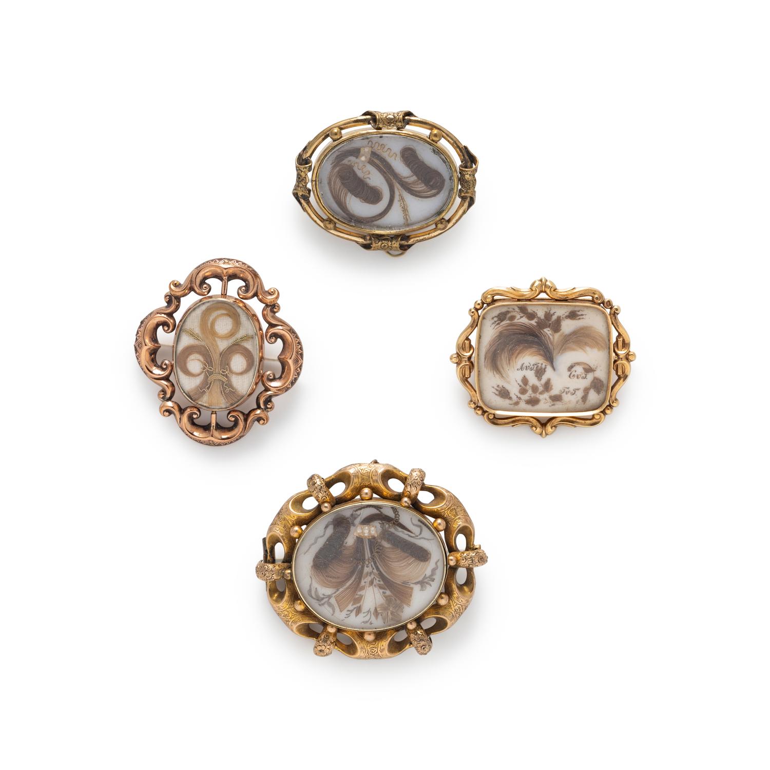 VICTORIAN, COLLECTION OF MOURNING BROOCHES