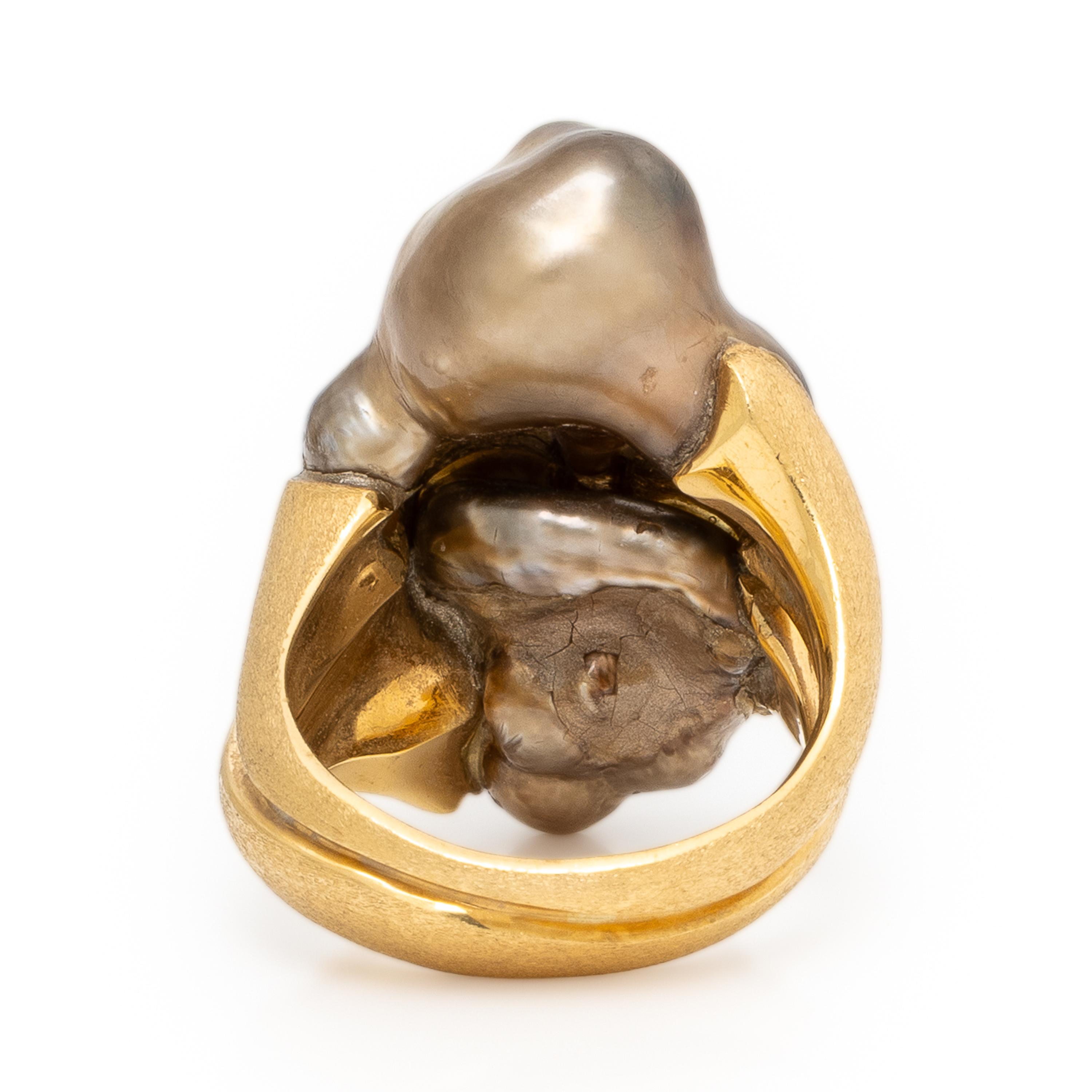 Yvel, Baroque Cultured Pearl and Yellow Gold Ring