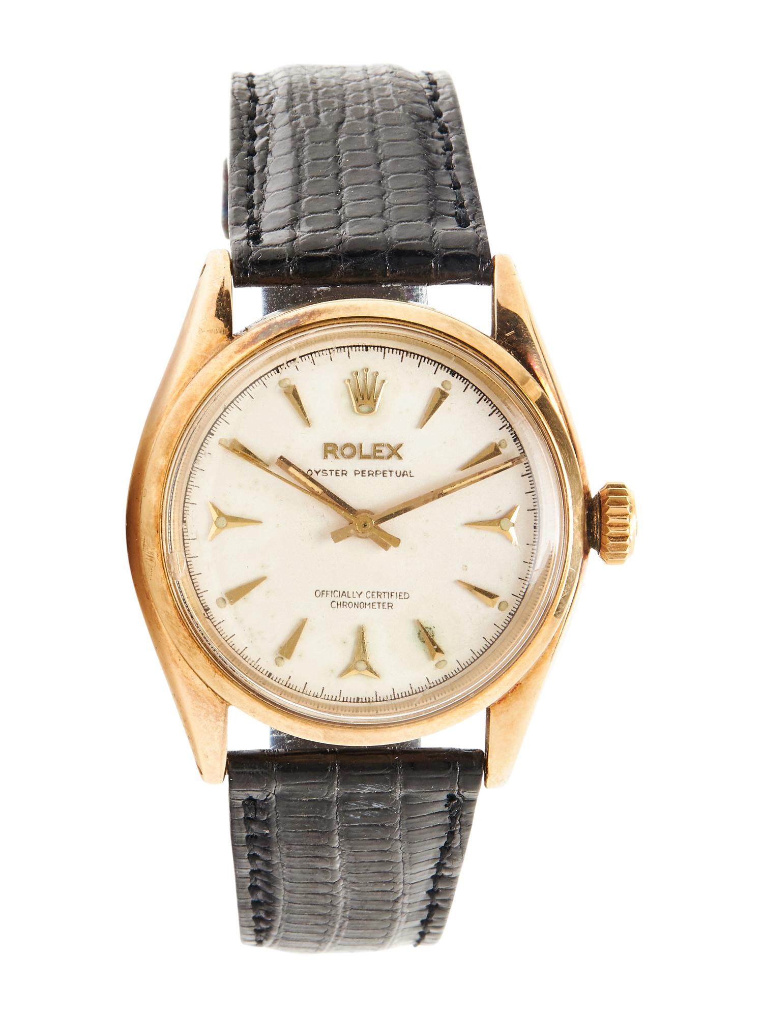 ROLEX, REF. 6584 14K YELLOW GOLD 'OYSTER PERPETUAL' WATCH