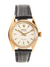 ROLEX, REF. 6584 14K YELLOW GOLD 'OYSTER PERPETUAL' WATCH