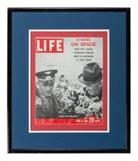 [SPACE EXPLORATION]. GAGARIN, Yuri (1934-1968). Life Magazine cover signed. 21 April 1961.