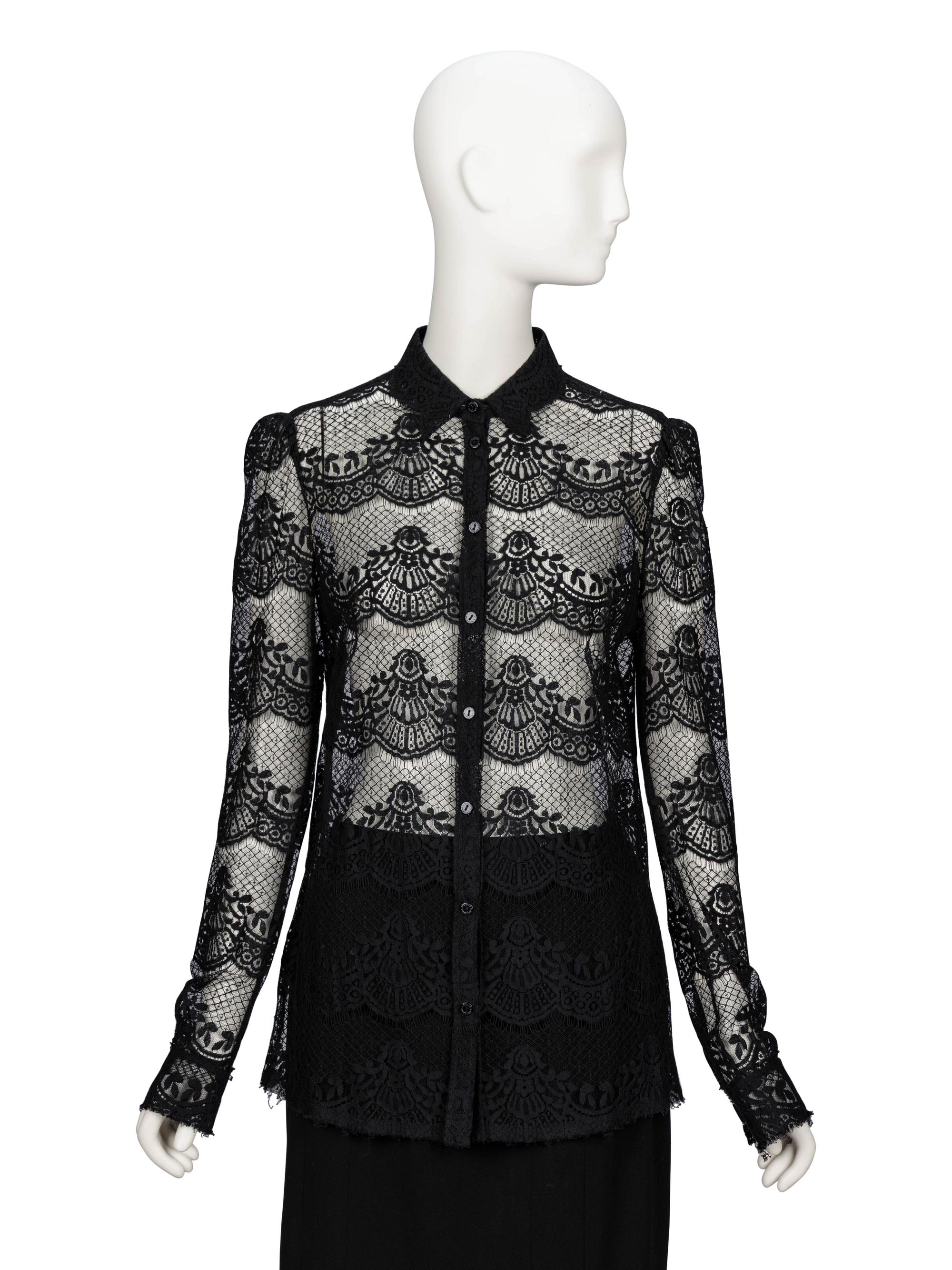 Two Italian Designer Lace Blouses