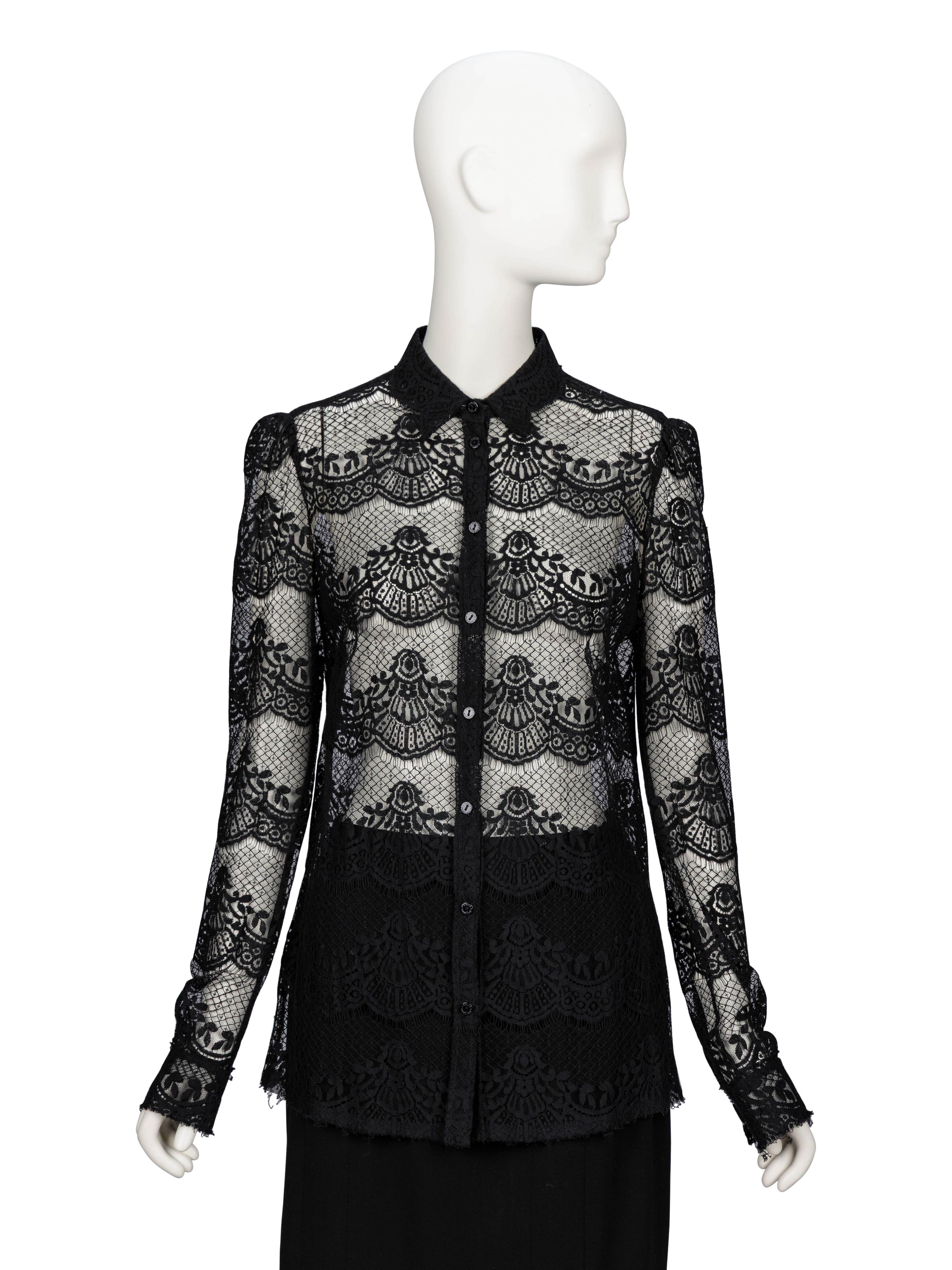 Two Italian Designer Lace Blouses