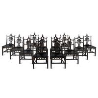 A Set of Twelve George III Style Painted Dining Chairs