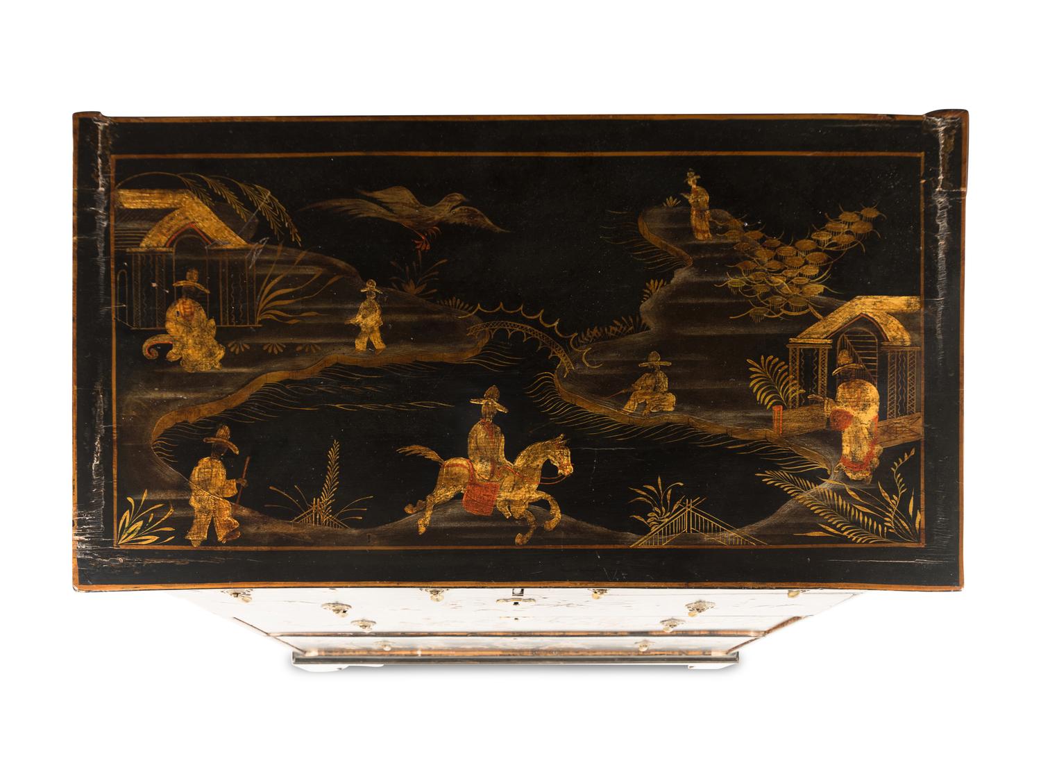 A George III Black-Japanned Chest of Drawers