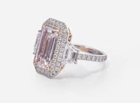 A Platinum, Rose Gold, Pink Diamond, and Diamond Ring