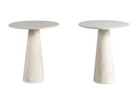 A Pair of Contemporary Marble Side Tables