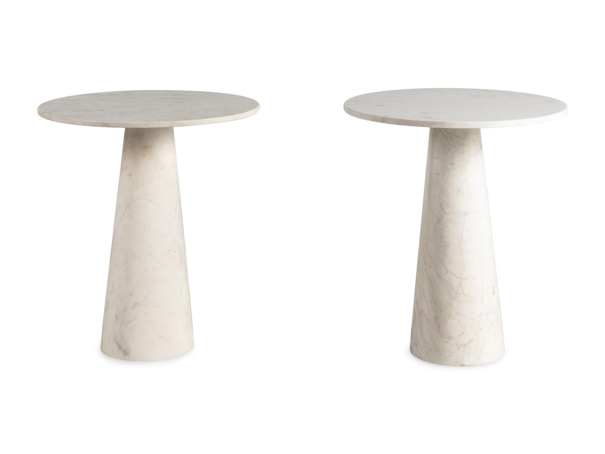 A Pair of Contemporary Marble Side Tables