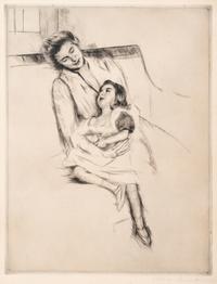 Reine and Margot Seated on a Sofa (No. 2) , ca. 1902