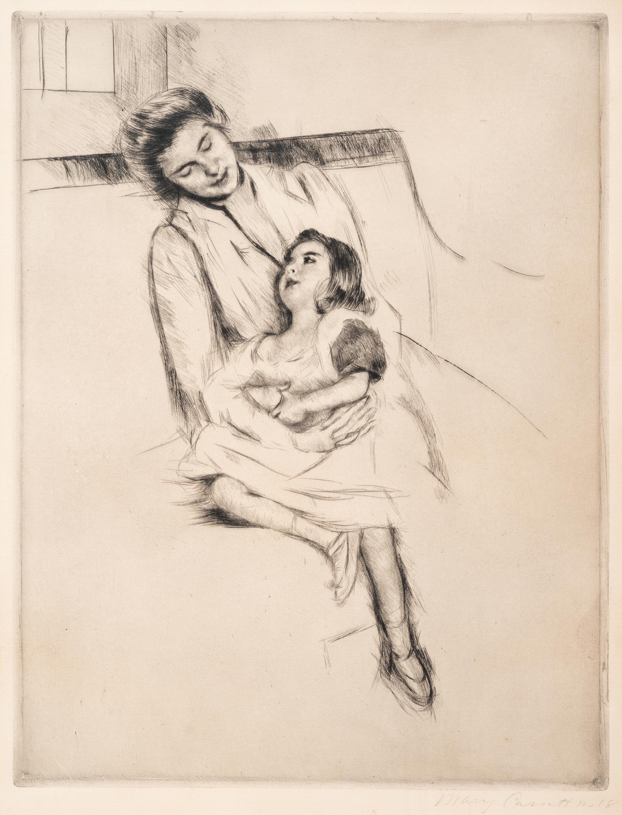 Reine and Margot Seated on a Sofa (No. 2) , ca. 1902