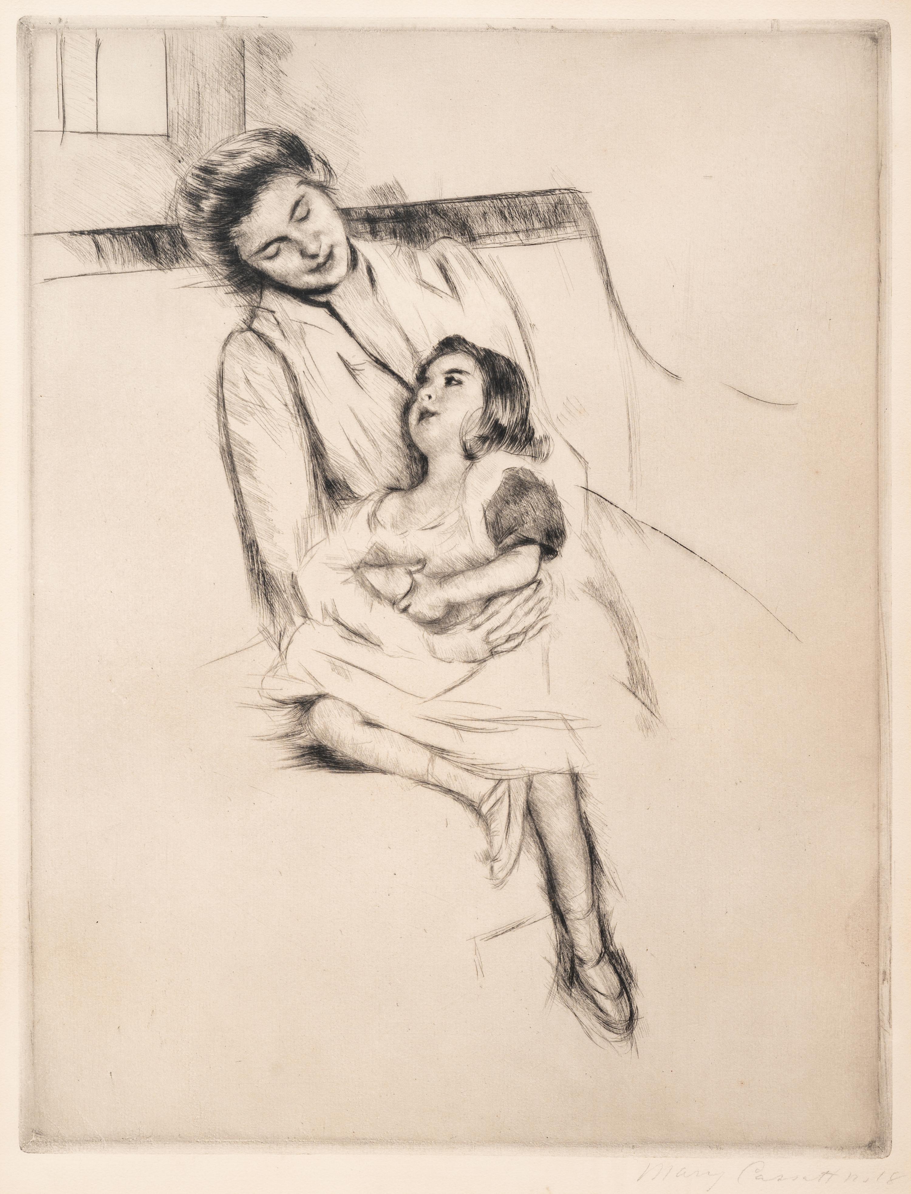 Reine and Margot Seated on a Sofa (No. 2) , ca. 1902