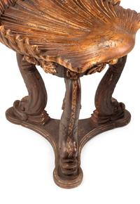 A Pair of Grotto Style Gilt and Silvered Stools