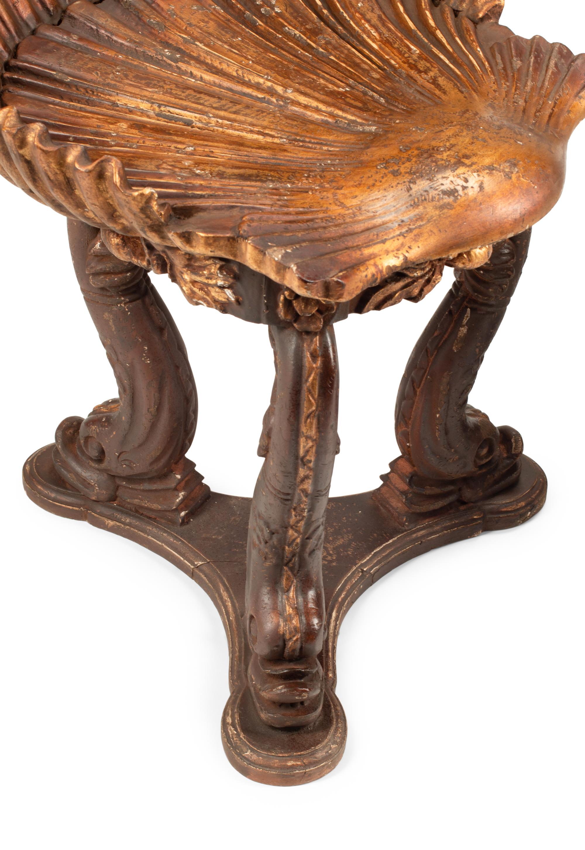 A Pair of Grotto Style Gilt and Silvered Stools