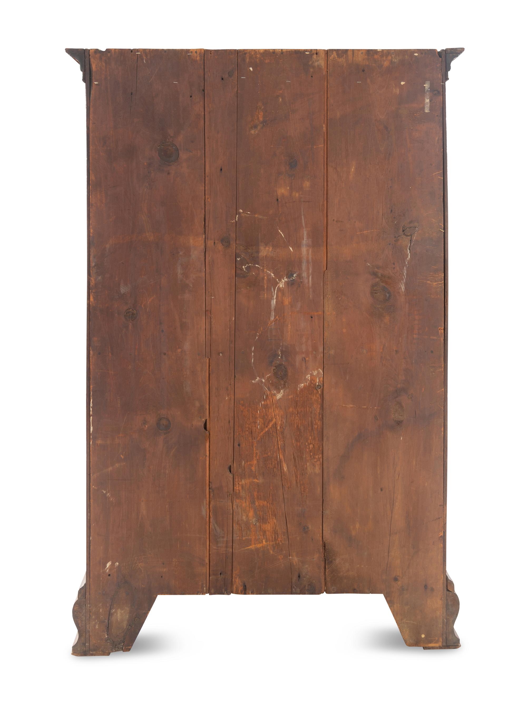 A Chippendale Figured Mahogany Tall Chest of Drawers