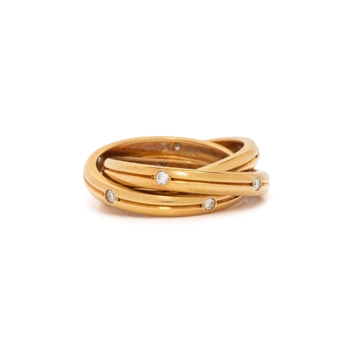 CARTIER, YELLOW GOLD AND DIAMOND 'ROLLING' RING