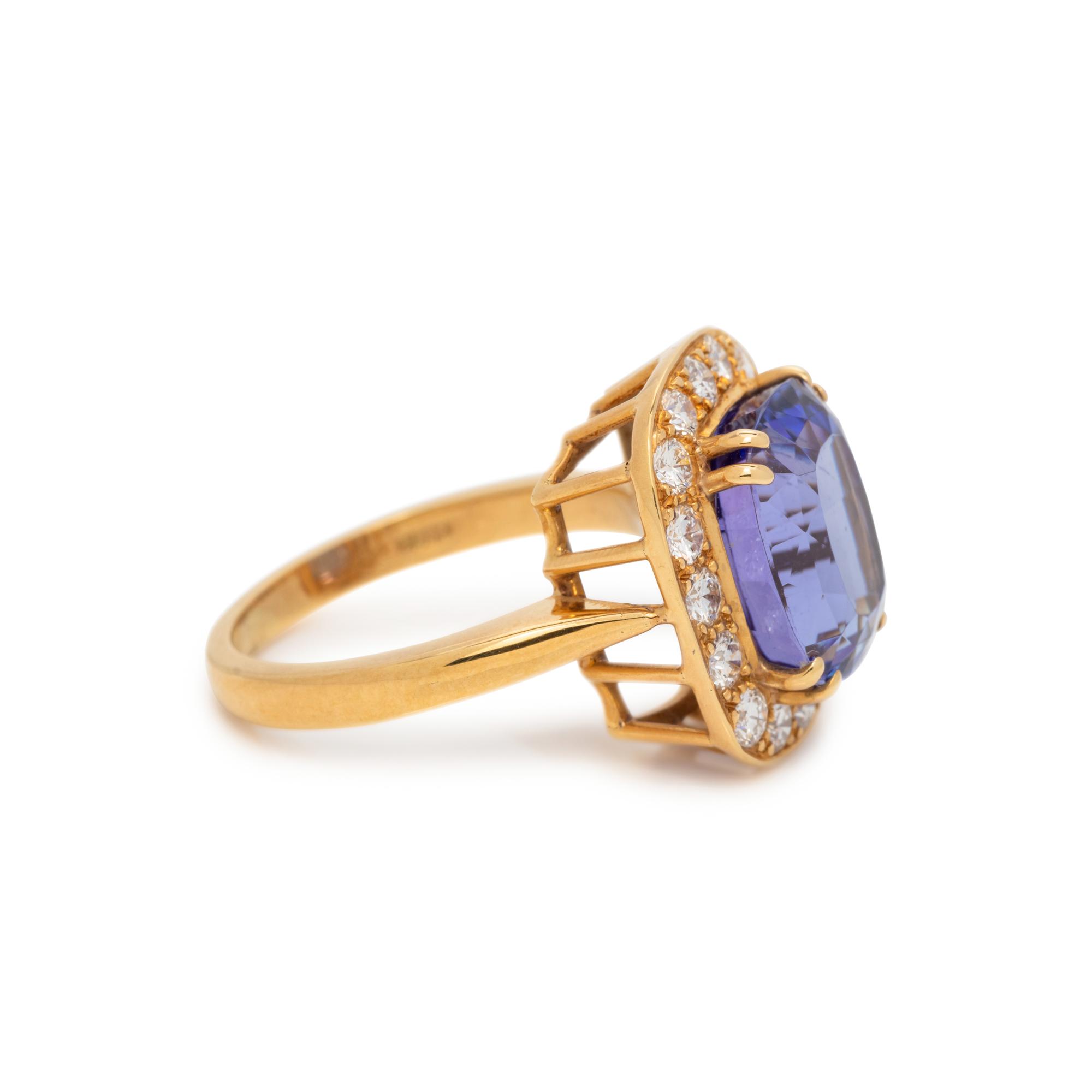 TANZANITE AND DIAMOND RING